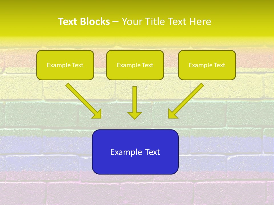 A Rainbow Colored Brick Wall With The Word Name Of Presentation PowerPoint Template