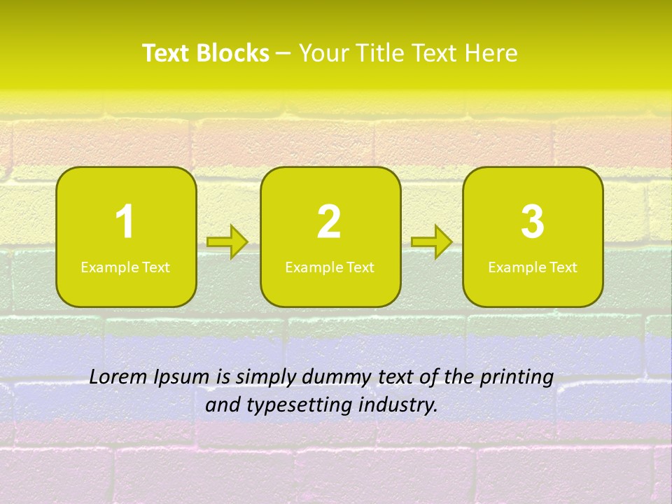 A Rainbow Colored Brick Wall With The Word Name Of Presentation PowerPoint Template
