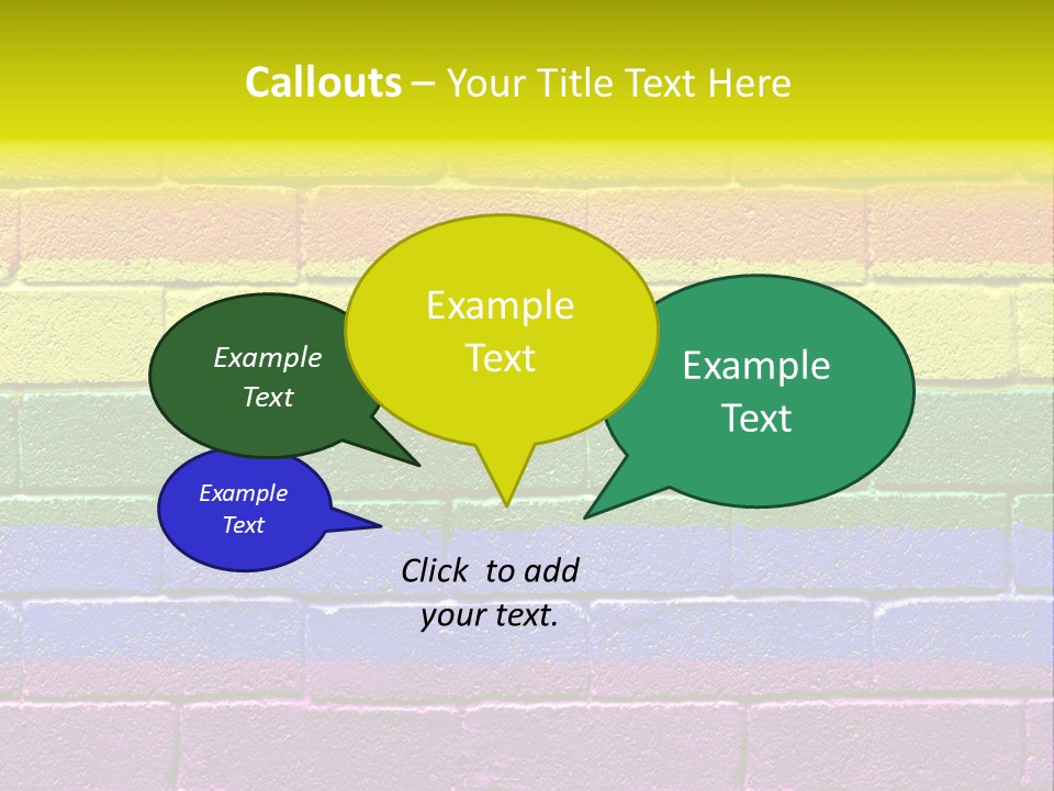 A Rainbow Colored Brick Wall With The Word Name Of Presentation PowerPoint Template