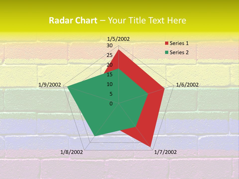 A Rainbow Colored Brick Wall With The Word Name Of Presentation PowerPoint Template