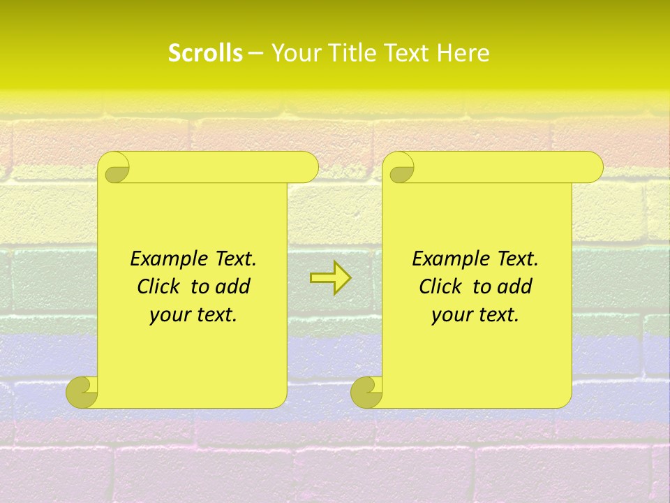 A Rainbow Colored Brick Wall With The Word Name Of Presentation PowerPoint Template