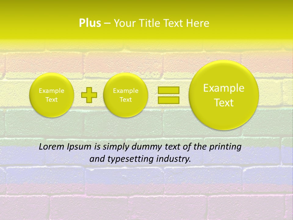 A Rainbow Colored Brick Wall With The Word Name Of Presentation PowerPoint Template
