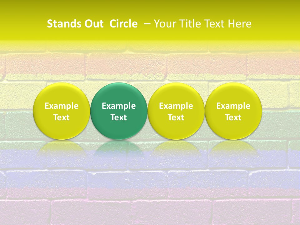 A Rainbow Colored Brick Wall With The Word Name Of Presentation PowerPoint Template