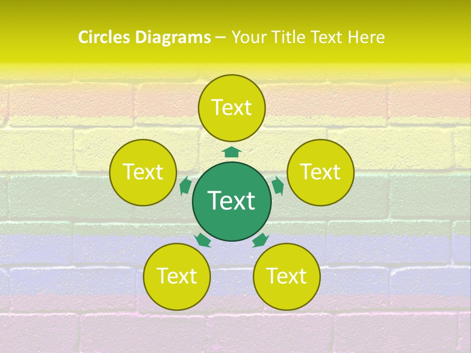 A Rainbow Colored Brick Wall With The Word Name Of Presentation PowerPoint Template