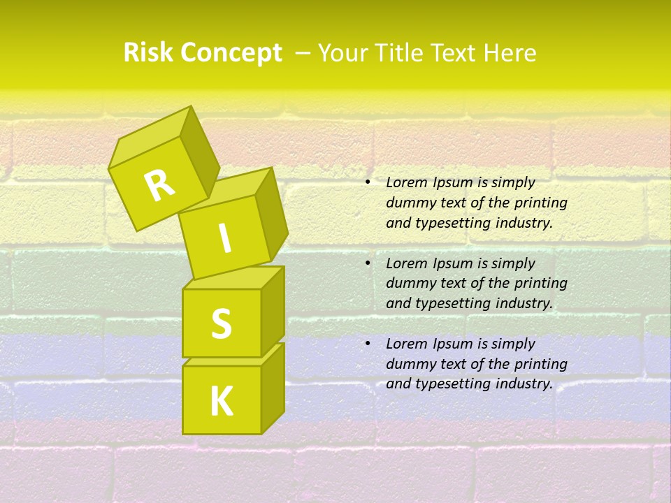 A Rainbow Colored Brick Wall With The Word Name Of Presentation PowerPoint Template