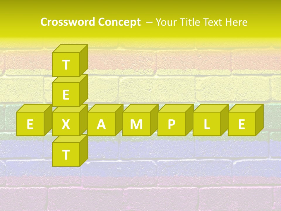 A Rainbow Colored Brick Wall With The Word Name Of Presentation PowerPoint Template