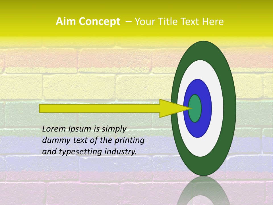 A Rainbow Colored Brick Wall With The Word Name Of Presentation PowerPoint Template