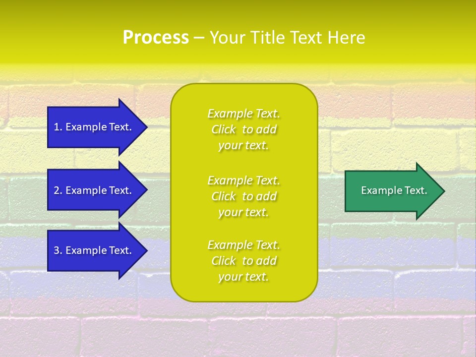 A Rainbow Colored Brick Wall With The Word Name Of Presentation PowerPoint Template