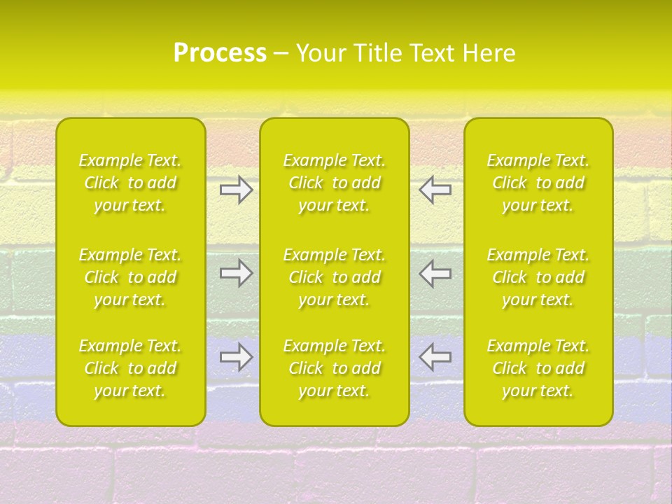 A Rainbow Colored Brick Wall With The Word Name Of Presentation PowerPoint Template