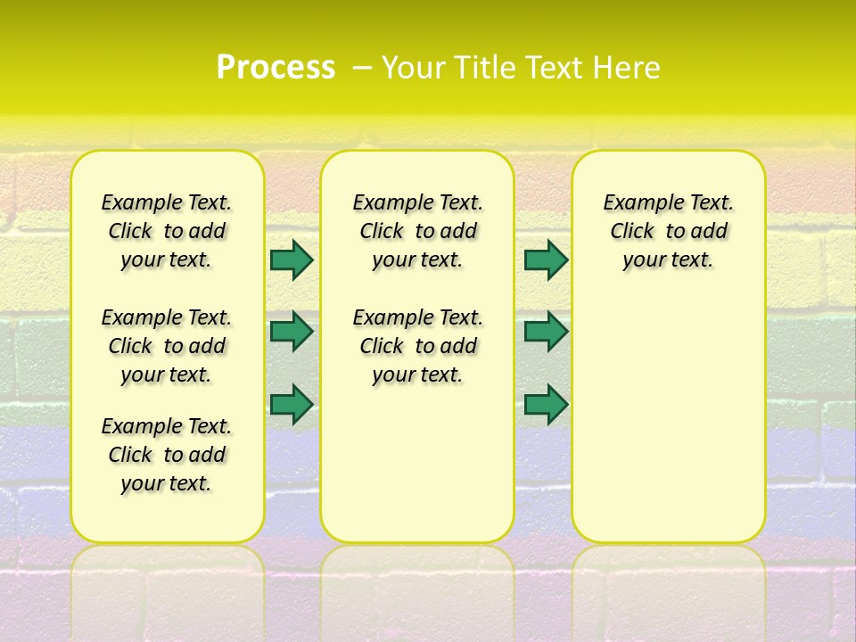 A Rainbow Colored Brick Wall With The Word Name Of Presentation PowerPoint Template