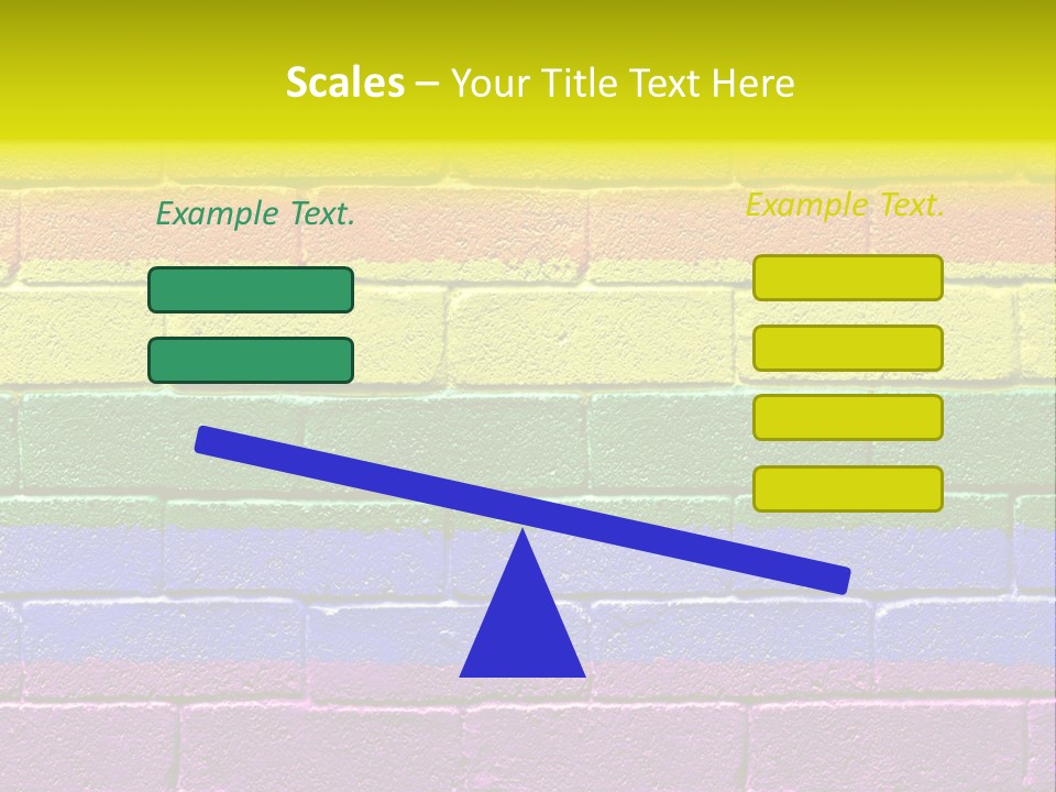 A Rainbow Colored Brick Wall With The Word Name Of Presentation PowerPoint Template