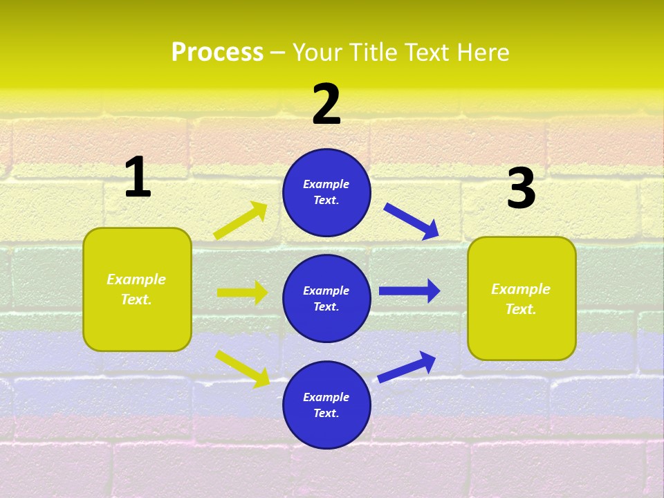 A Rainbow Colored Brick Wall With The Word Name Of Presentation PowerPoint Template