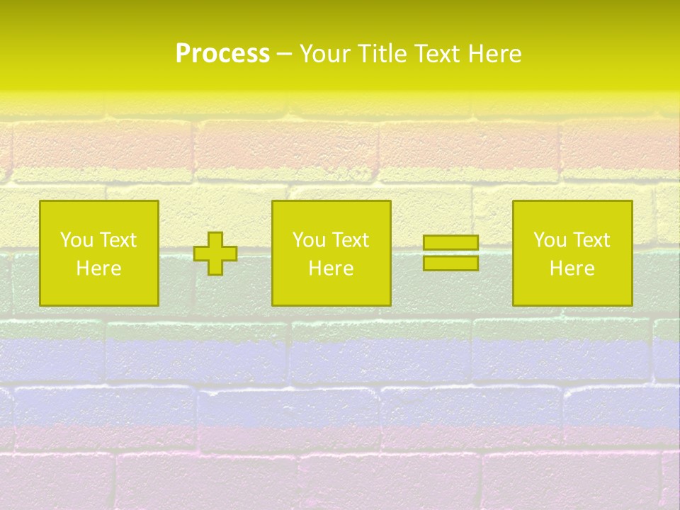 A Rainbow Colored Brick Wall With The Word Name Of Presentation PowerPoint Template