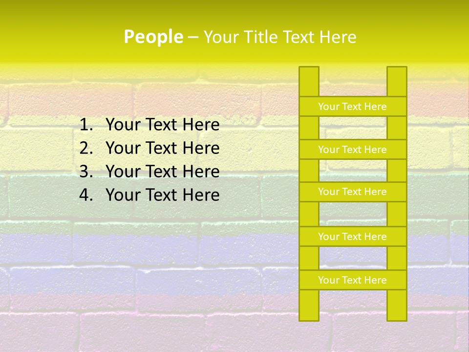 A Rainbow Colored Brick Wall With The Word Name Of Presentation PowerPoint Template