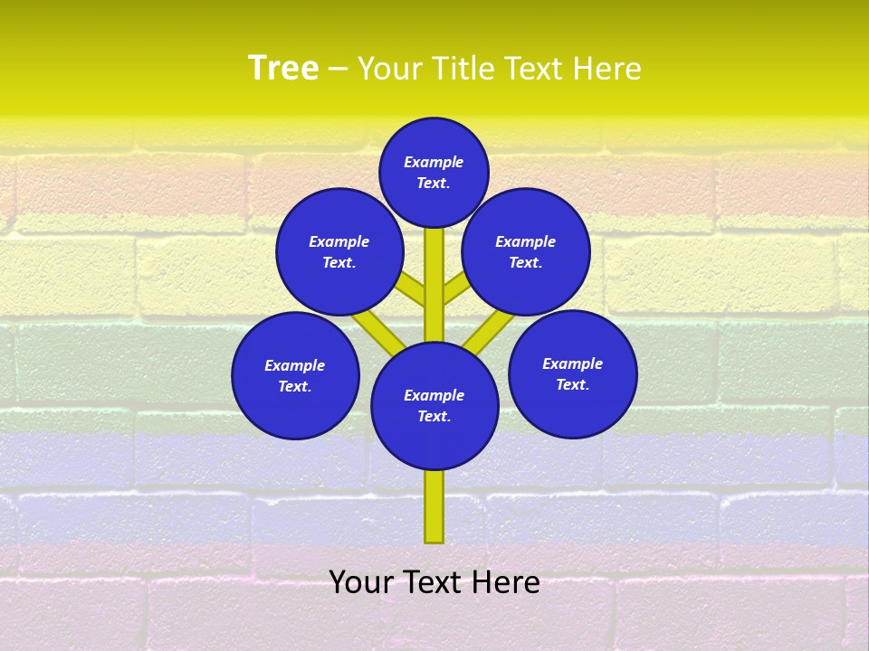 A Rainbow Colored Brick Wall With The Word Name Of Presentation PowerPoint Template