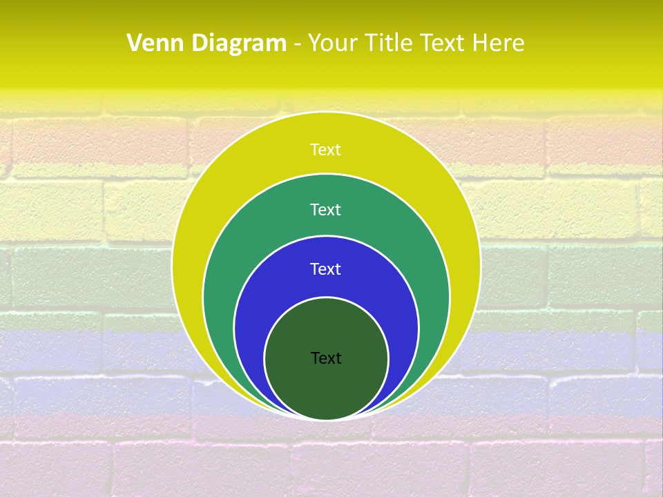 A Rainbow Colored Brick Wall With The Word Name Of Presentation PowerPoint Template