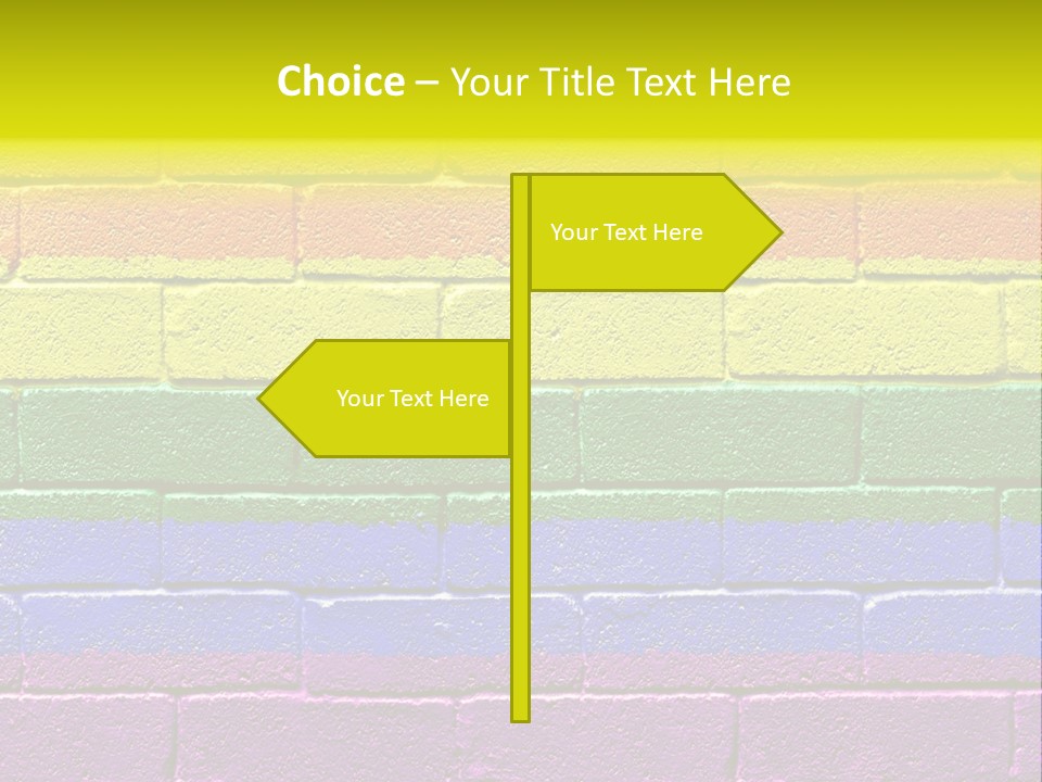 A Rainbow Colored Brick Wall With The Word Name Of Presentation PowerPoint Template