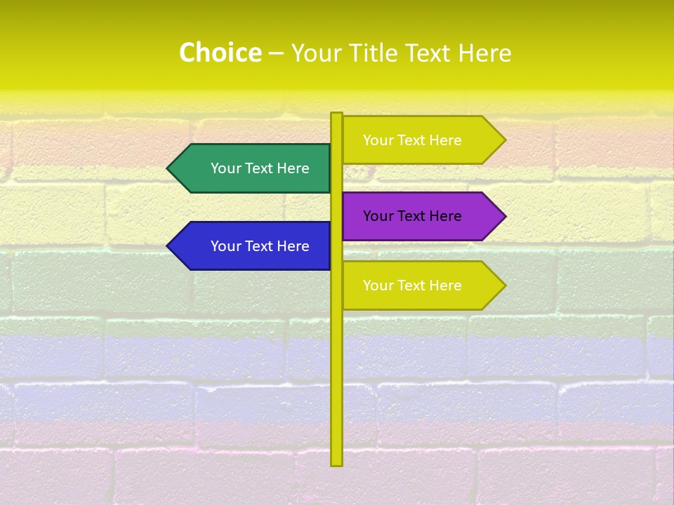 A Rainbow Colored Brick Wall With The Word Name Of Presentation PowerPoint Template