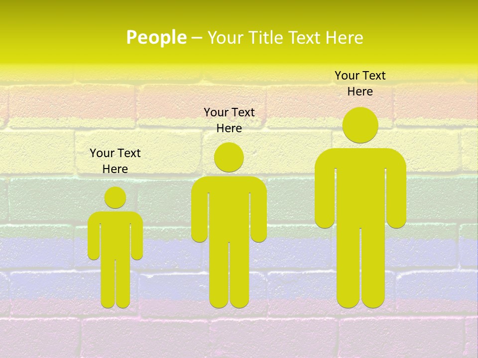 A Rainbow Colored Brick Wall With The Word Name Of Presentation PowerPoint Template