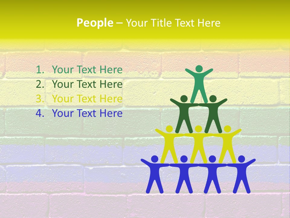 A Rainbow Colored Brick Wall With The Word Name Of Presentation PowerPoint Template