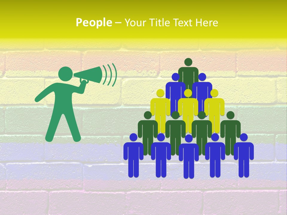 A Rainbow Colored Brick Wall With The Word Name Of Presentation PowerPoint Template