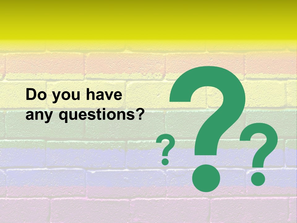 A Rainbow Colored Brick Wall With The Word Name Of Presentation PowerPoint Template