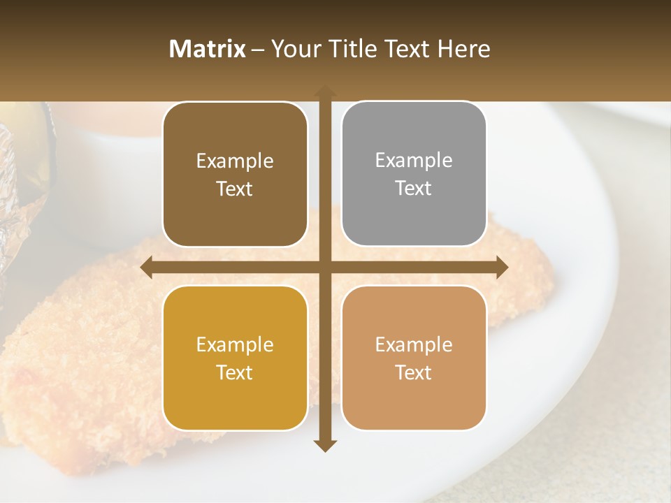 A White Plate Topped With A Piece Of Fish Next To A Cup Of Sauce PowerPoint Template