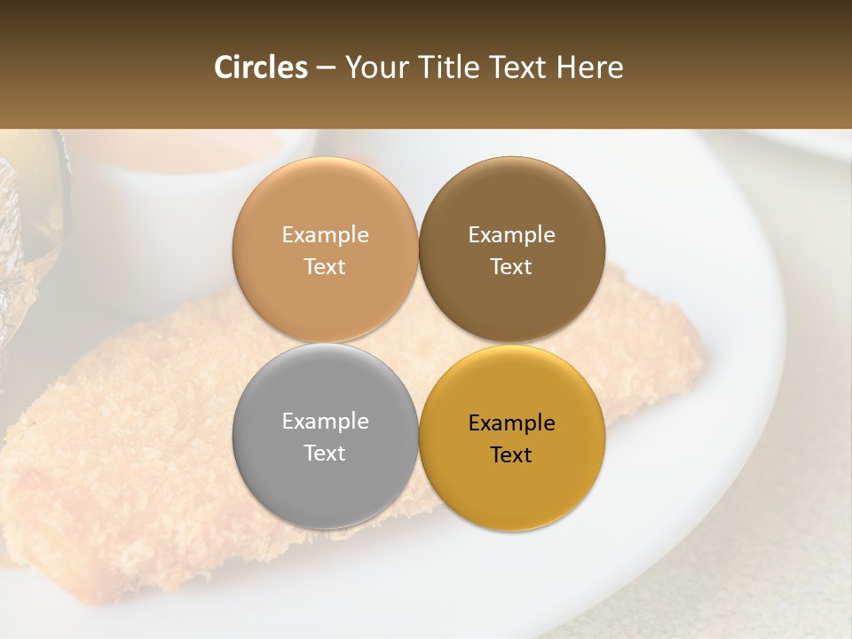 A White Plate Topped With A Piece Of Fish Next To A Cup Of Sauce PowerPoint Template