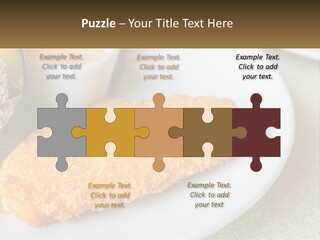 A White Plate Topped With A Piece Of Fish Next To A Cup Of Sauce PowerPoint Template