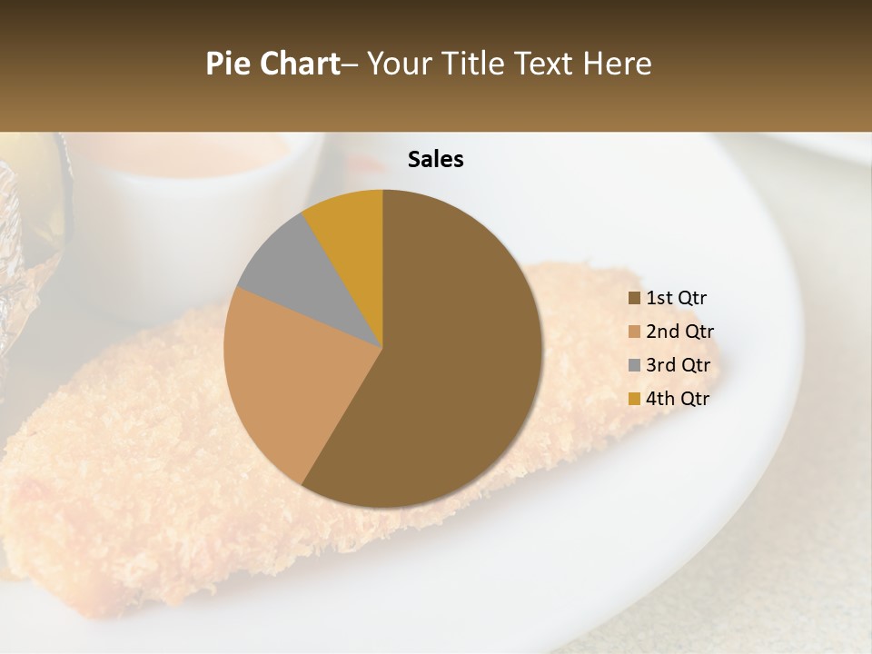 A White Plate Topped With A Piece Of Fish Next To A Cup Of Sauce PowerPoint Template