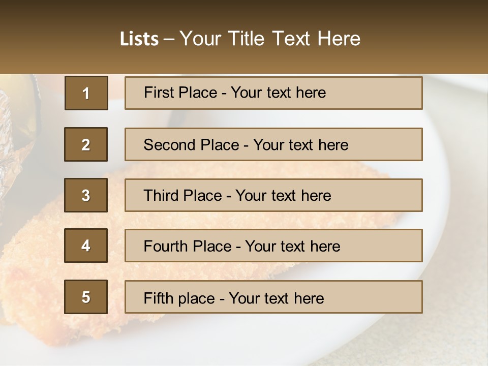 A White Plate Topped With A Piece Of Fish Next To A Cup Of Sauce PowerPoint Template