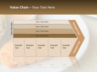 A White Plate Topped With A Piece Of Fish Next To A Cup Of Sauce PowerPoint Template