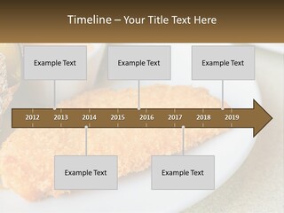 A White Plate Topped With A Piece Of Fish Next To A Cup Of Sauce PowerPoint Template