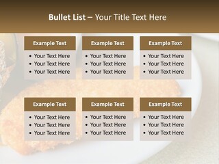 A White Plate Topped With A Piece Of Fish Next To A Cup Of Sauce PowerPoint Template