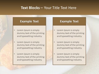 A White Plate Topped With A Piece Of Fish Next To A Cup Of Sauce PowerPoint Template