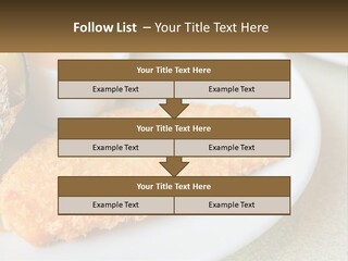 A White Plate Topped With A Piece Of Fish Next To A Cup Of Sauce PowerPoint Template