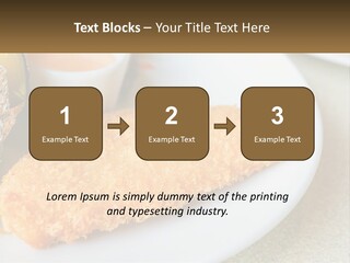 A White Plate Topped With A Piece Of Fish Next To A Cup Of Sauce PowerPoint Template