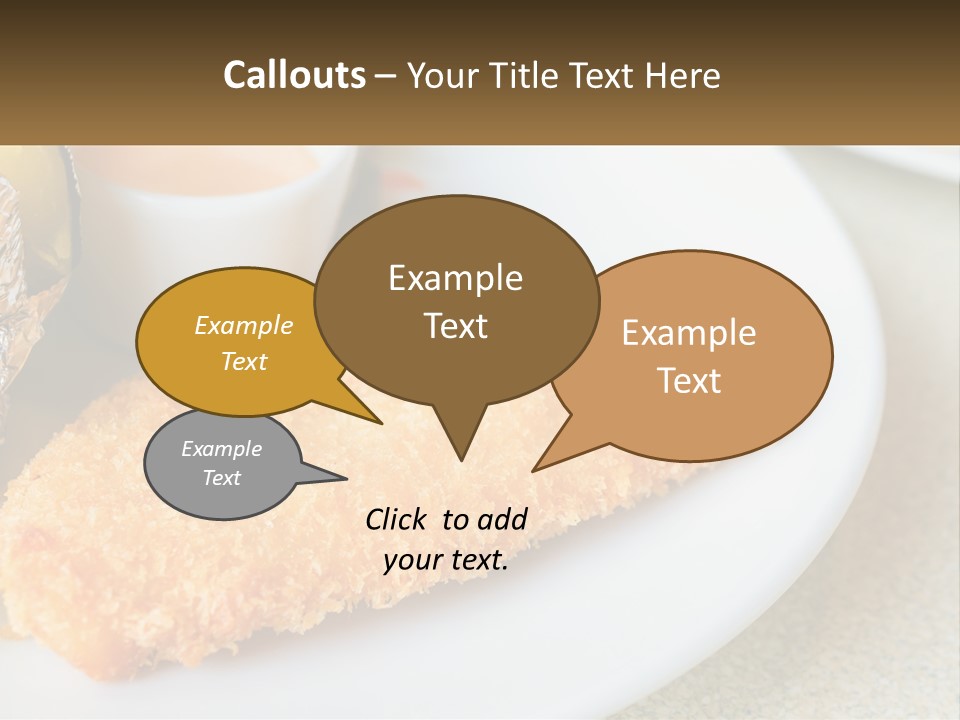 A White Plate Topped With A Piece Of Fish Next To A Cup Of Sauce PowerPoint Template