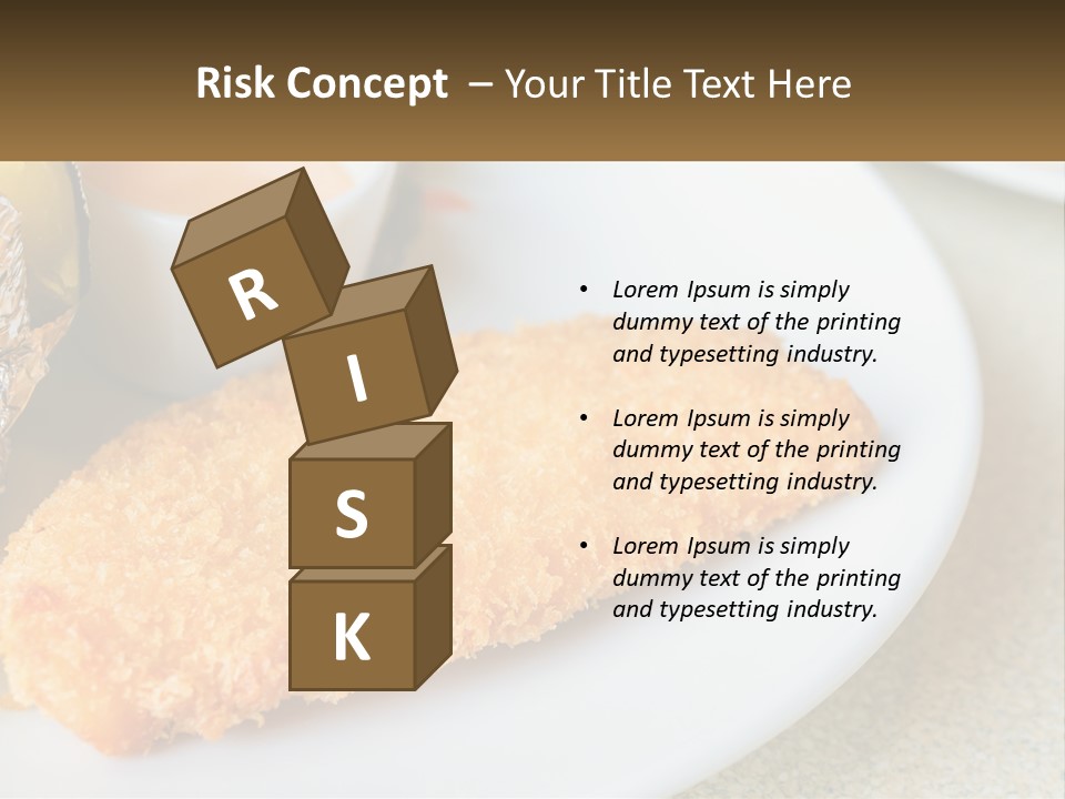 A White Plate Topped With A Piece Of Fish Next To A Cup Of Sauce PowerPoint Template