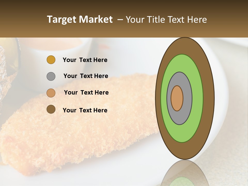 A White Plate Topped With A Piece Of Fish Next To A Cup Of Sauce PowerPoint Template