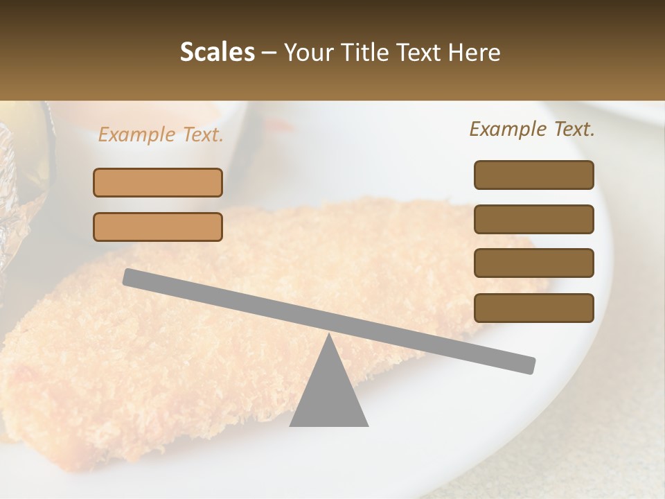 A White Plate Topped With A Piece Of Fish Next To A Cup Of Sauce PowerPoint Template