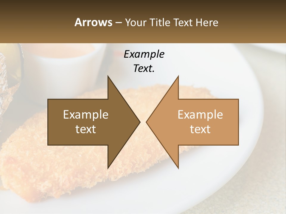 A White Plate Topped With A Piece Of Fish Next To A Cup Of Sauce PowerPoint Template