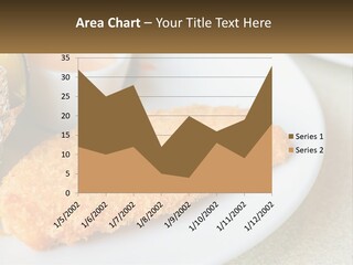 A White Plate Topped With A Piece Of Fish Next To A Cup Of Sauce PowerPoint Template