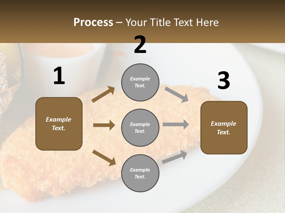A White Plate Topped With A Piece Of Fish Next To A Cup Of Sauce PowerPoint Template