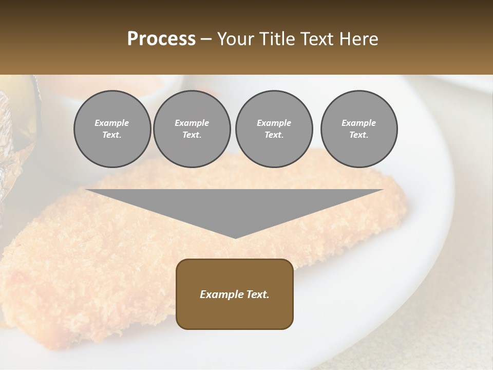A White Plate Topped With A Piece Of Fish Next To A Cup Of Sauce PowerPoint Template