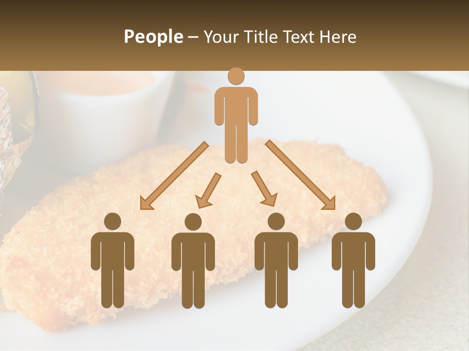 A White Plate Topped With A Piece Of Fish Next To A Cup Of Sauce PowerPoint Template