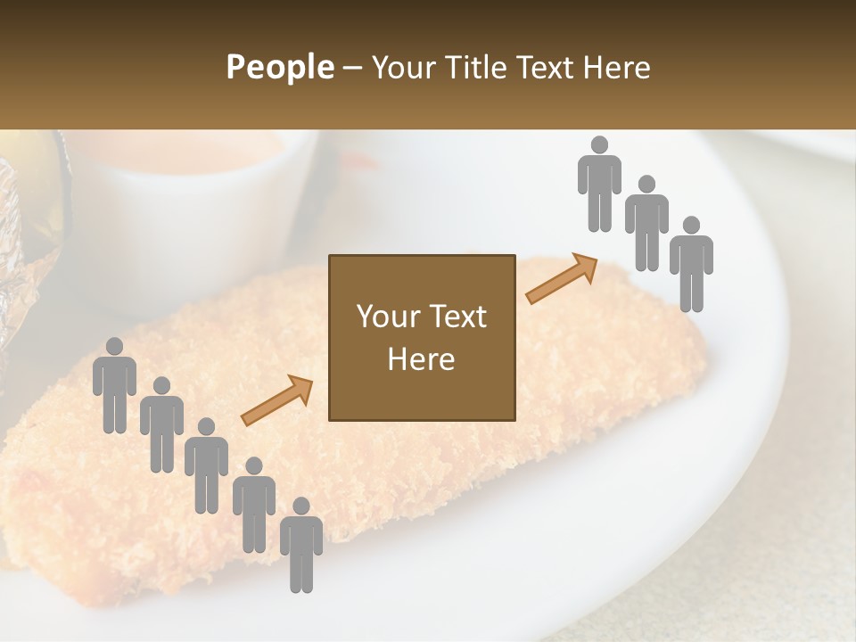 A White Plate Topped With A Piece Of Fish Next To A Cup Of Sauce PowerPoint Template