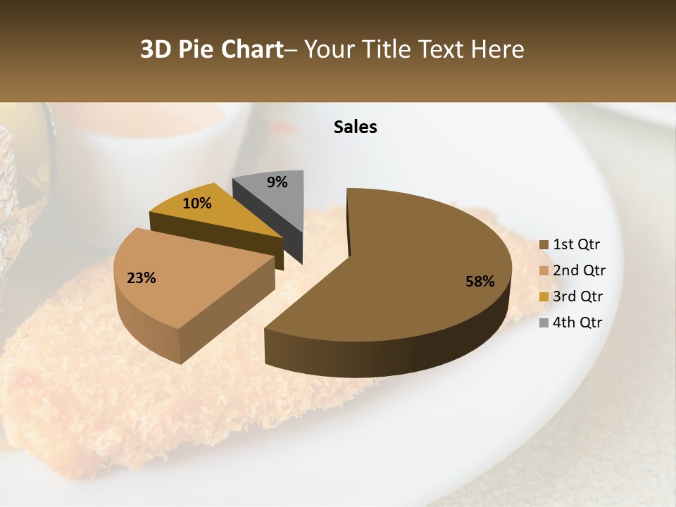 A White Plate Topped With A Piece Of Fish Next To A Cup Of Sauce PowerPoint Template