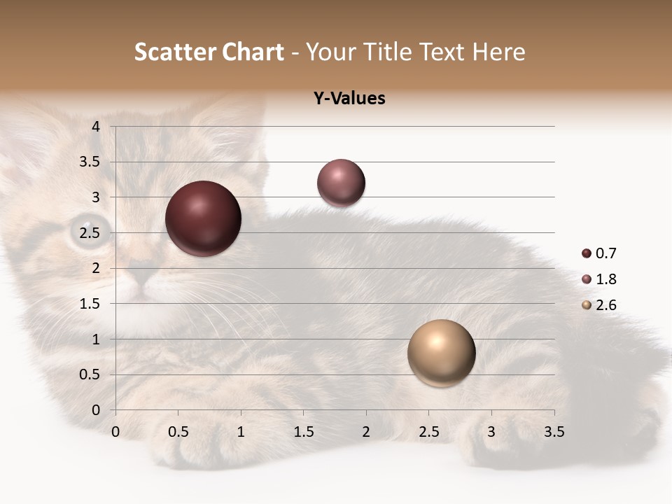 A Small Kitten Laying Down On A White Surface PowerPoint Template