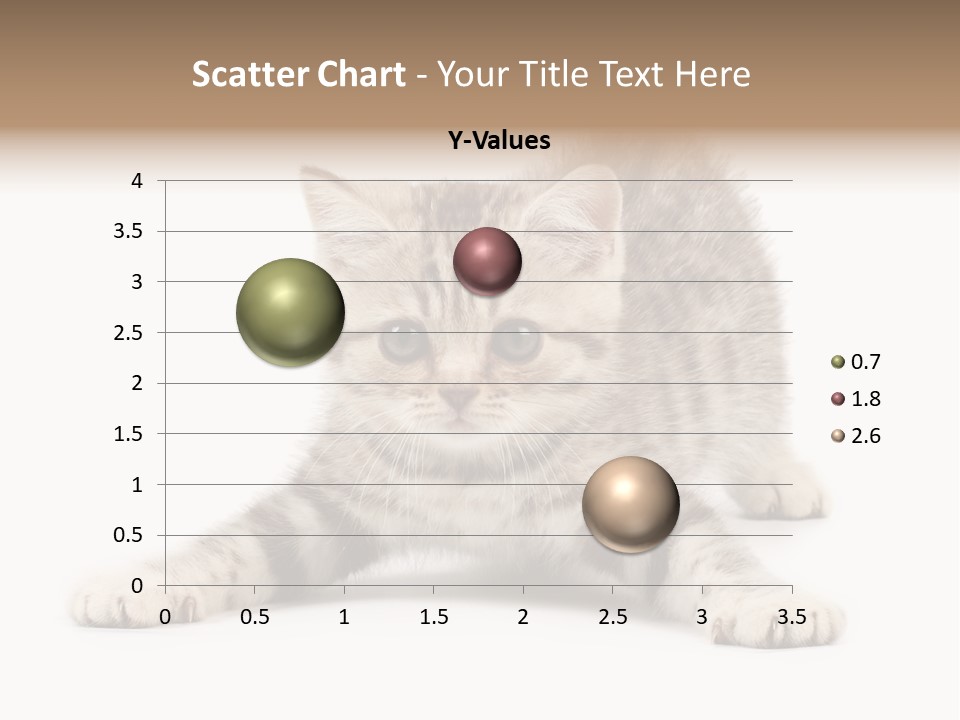 A Kitten Laying Down On The Ground With A White Background PowerPoint Template